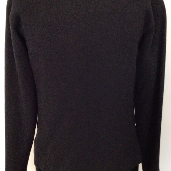 CHANEL Black Crepe Jacket w Rhinestone CC Logo Buttons FR38 (Fits FR36/4US) NWT - Picture 2 of 8